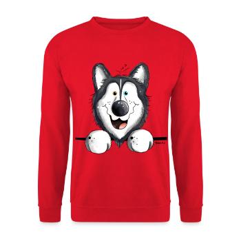 Happy Husky - Sweat-shirt Unisexe - rouge - Devant - Alina (178cm) & Michal (187cm)