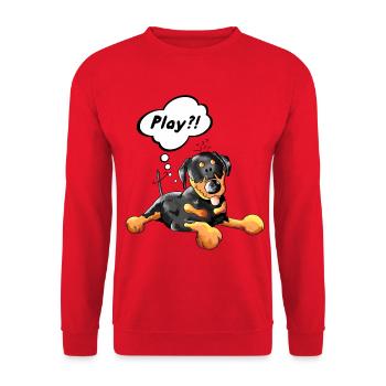 Drôle Rottweiler - Sweat-shirt Unisexe - rouge - Devant - Alina (178cm) & Michal (187cm)