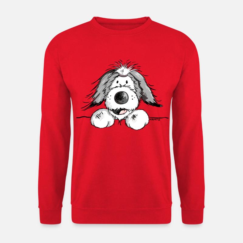 Fröhlicher Bearded Collie - Unisex Pullover - Rot