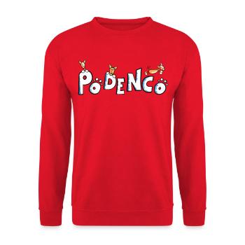 Podenco Schriftzug - Unisex Pullover - Rot - Vorne - Alina (178cm) & Michal (187cm)
