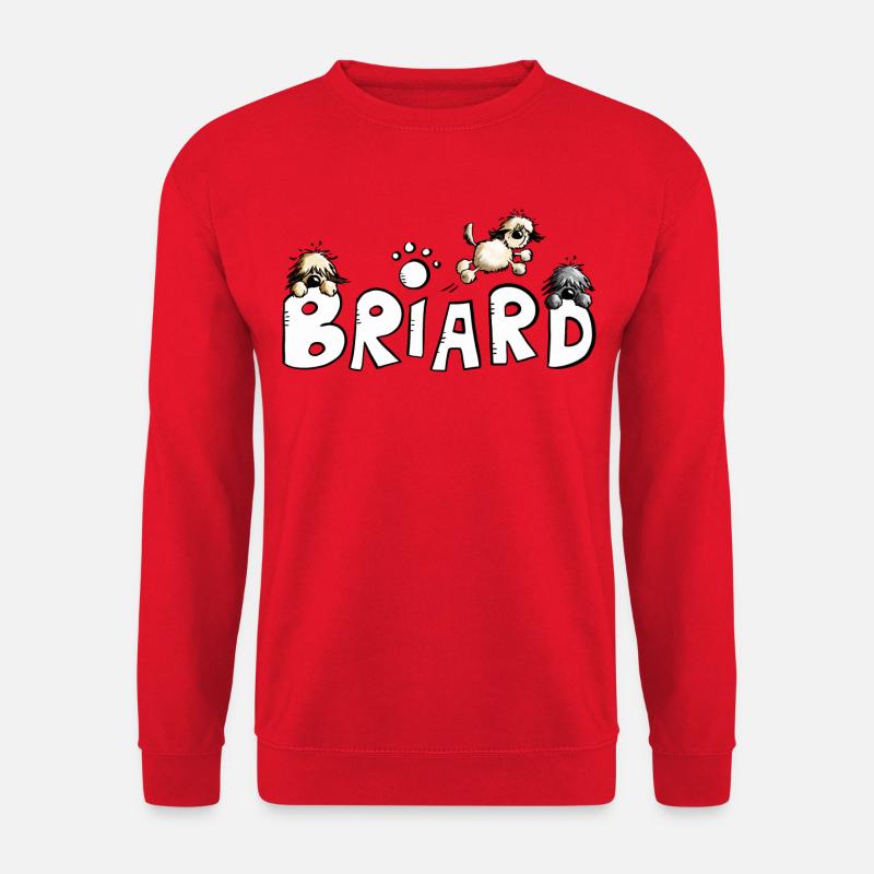 Briard Comic Font - Chien - Chiens - Sweat-shirt Unisexe - rouge