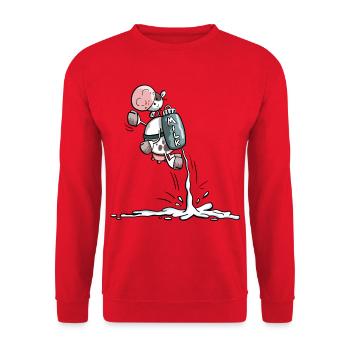 Power cow with extra milk - cows - gift - Unisex Sweatshirt - red - Front - Alina (178cm) & Michal (187cm)