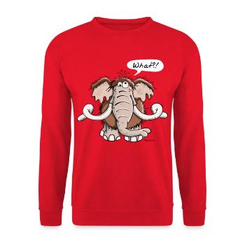 Großes Mammut - Elefant - Elfenbein - Tier - Tiere - Unisex Pullover - Rot - Vorne - Alina (178cm) & Michal (187cm)