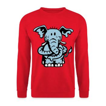 Dicker Elefantenknoten - Unisex Pullover - Rot - Vorne - Alina (178cm) & Michal (187cm)