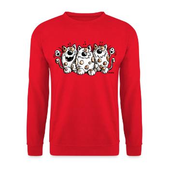 Trois meilleurs amis - Chat - Chats - Cadeau - Sweat-shirt Unisexe - rouge - Devant - Alina (178cm) & Michal (187cm)