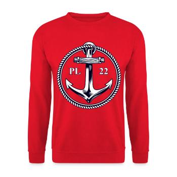 PL22 Marine Anchor - Unisex Sweatshirt - red - Front - Alina (178cm) & Michal (187cm)