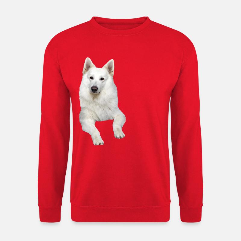 Schäferhund weißer Schäferhund Schweizer Hunde - Unisex Pullover - Rot