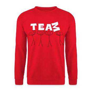 team - Unisex Sweatshirt - red - Front - Alina (178cm) & Michal (187cm)