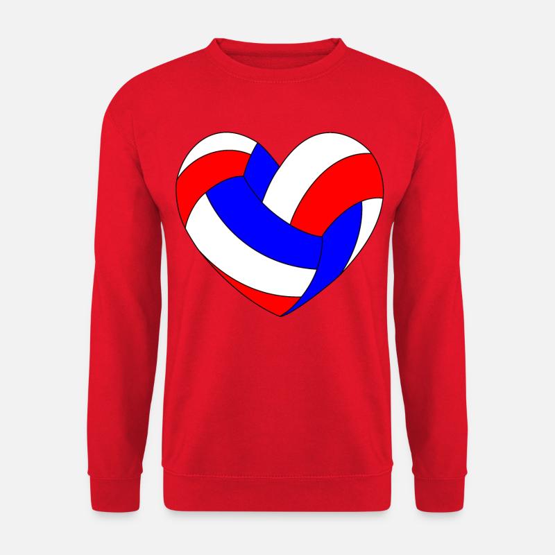 Volleyball Herz Blau Weiß Rot - Unisex Pullover - Rot