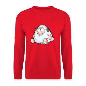 Schaf Lustig - Unisex Pullover - Rot - Vorne - Alina (178cm) & Michal (187cm)