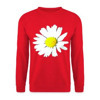 Flower - Daisy - Unisex Sweatshirt - red - Front - Alina (178cm) & Michal (187cm)