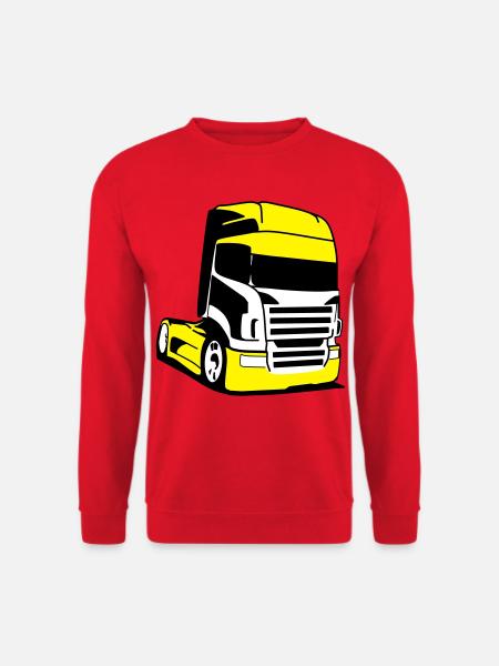 Gelber Lkw Pop-Art - Unisex Pullover - Rot