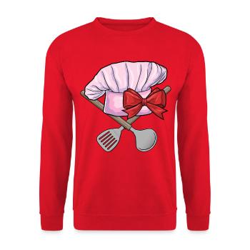 Chef's Hat Cooking Kitchen - Unisex Sweatshirt - red - Front - Alina (178cm) & Michal (187cm)