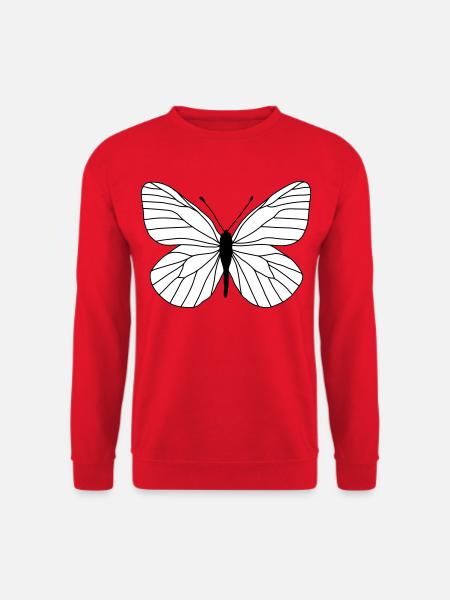 Papillon blanc - Sweat-shirt Unisexe - rouge