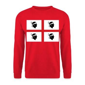 sticker flag of Sardinia flag sticker Sardinia flag - Unisex Sweatshirt - red - Front - Alina (178cm) & Michal (187cm)