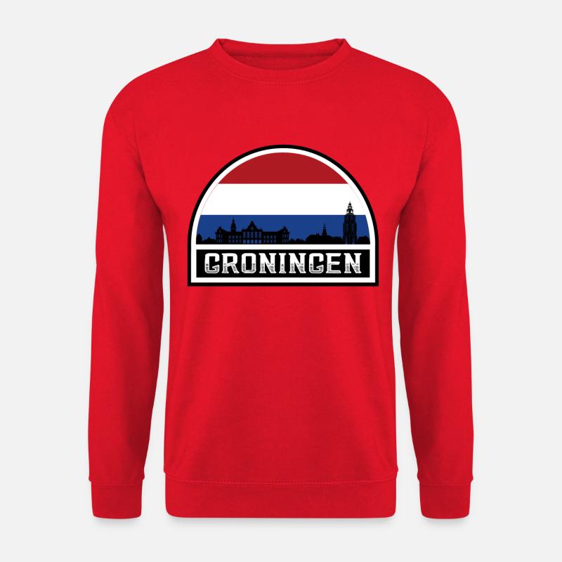 Groningen Netherlands Skyline Souvenir Dutch Fla - Unisex Sweatshirt - red