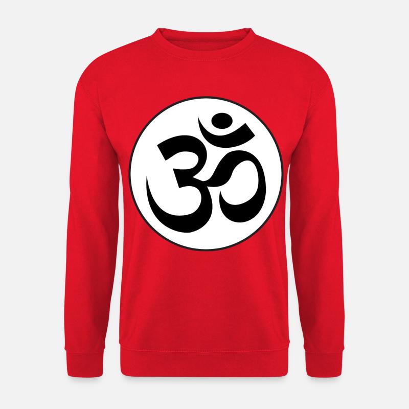 runde Aufkleber om aum sacred sound hinduism Indien - Unisex Pullover - Rot