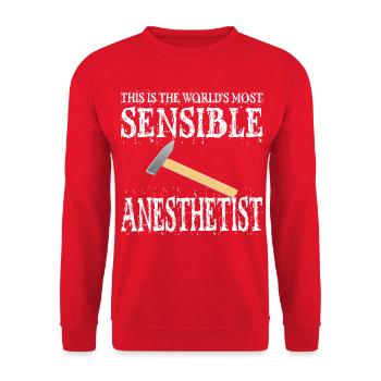 Anästhesist Anästhesie Narkose Hammer Geschenk - Unisex Pullover - Rot - Vorne - Alina (178cm) & Michal (187cm)