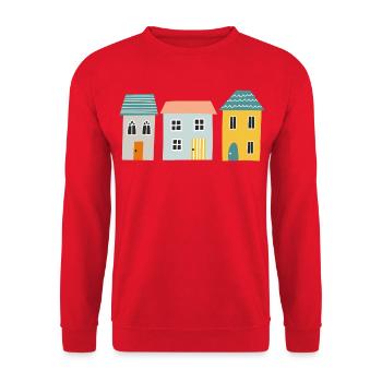 Maisons - Sweat-shirt Unisexe - rouge - Devant - Alina (178cm) & Michal (187cm)