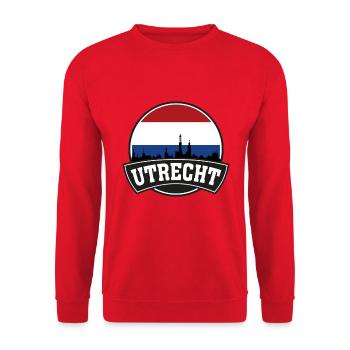 Utrecht Netherlands Skyline Travel Souvenir Dutch - Unisex Sweatshirt - red - Front - Alina (178cm) & Michal (187cm)