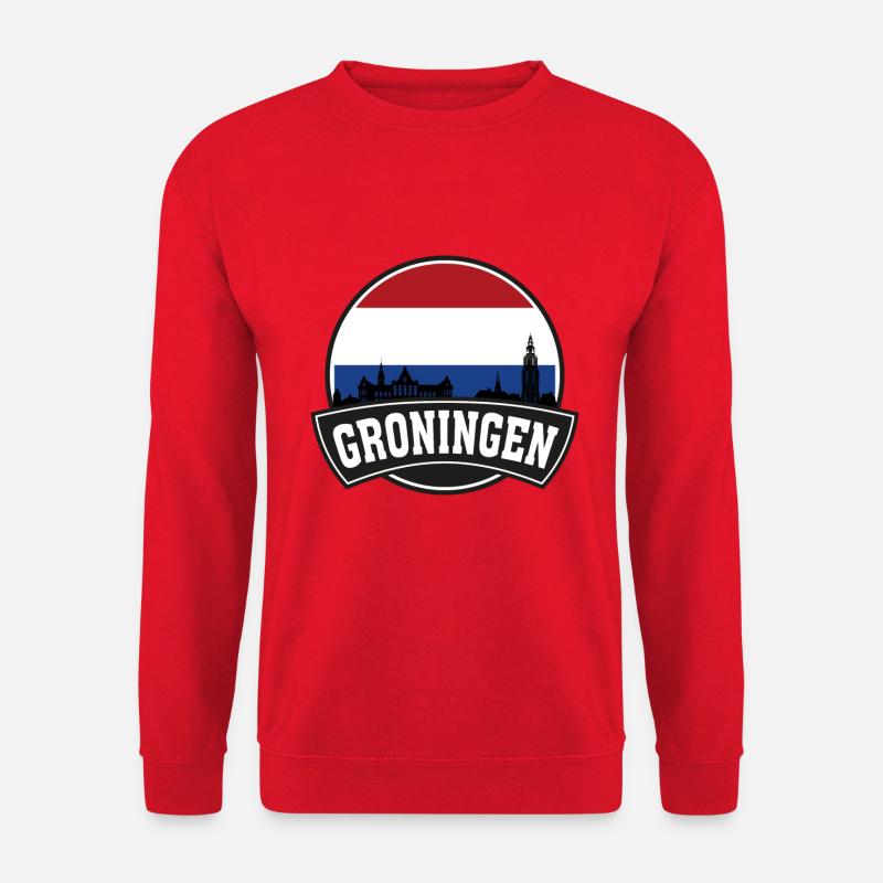 Groningen Niederlande Skyline Reise Souvenir Dutc - Unisex Pullover - Rot