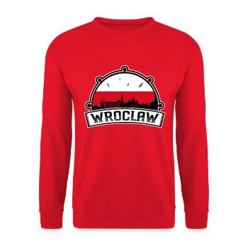 Breslau Polen Skyline Reise Souvenir Polnische Flagge - Unisex Pullover - Rot - Vorne - Alina (178cm) & Michal (187cm)