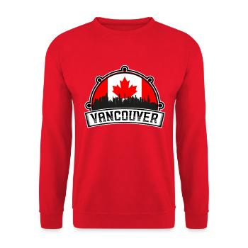 Vancouver Canada Skyline Travel Souvenir Canadien - Sweat-shirt Unisexe - rouge - Devant - Alina (178cm) & Michal (187cm)