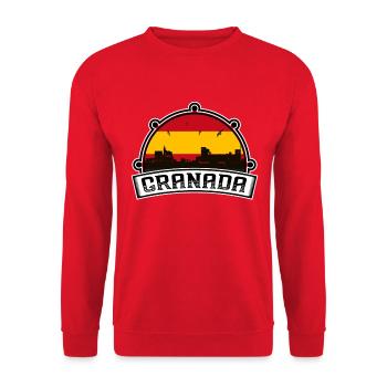 Grenade Espagne Skyline Voyage Souvenir Drapeau Espagnol - Sweat-shirt Unisexe - rouge - Devant - Alina (178cm) & Michal (187cm)