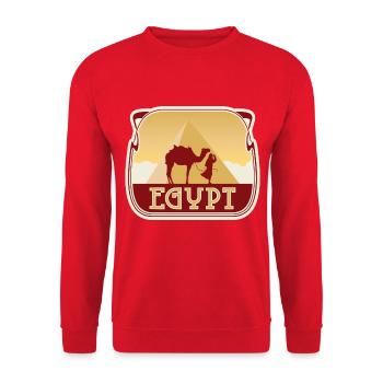 Autocollant souvenir de voyage Egypte Badge drapeau égyptien - Sweat-shirt Unisexe - rouge - Devant - Alina (178cm) & Michal (187cm)