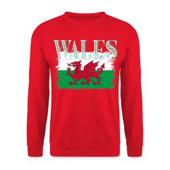 Wales - Unisex Pullover - Rot - Vorne - Alina (178cm) & Michal (187cm)