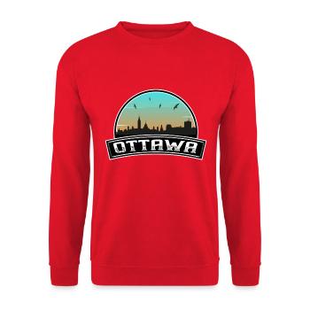 Ottawa Canada Skyline Canadian Souvenir - Unisex Sweatshirt - red - Front - Alina (178cm) & Michal (187cm)