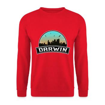 Darwin Australia Skyline Australisches Souvenir - Unisex Pullover - Rot - Vorne - Alina (178cm) & Michal (187cm)