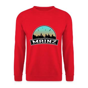 Mainz Allemagne Skyline Souvenir Allemand - Sweat-shirt Unisexe - rouge - Devant - Alina (178cm) & Michal (187cm)