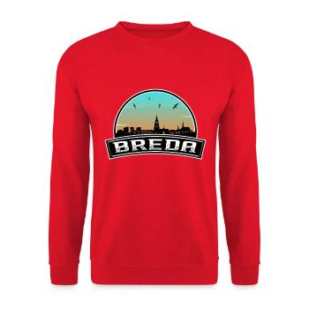 Breda Pays-Bas Skyline Dutch Souvenir - Sweat-shirt Unisexe - rouge - Devant - Alina (178cm) & Michal (187cm)