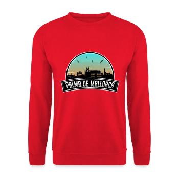 Palma De Mallorca Spain Skyline Spanish Souvenir - Unisex Sweatshirt - red - Front - Alina (178cm) & Michal (187cm)