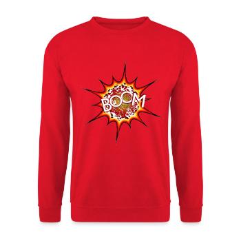 Explosion, bomb, explosion, bomb # - Unisex Sweatshirt - red - Front - Alina (178cm) & Michal (187cm)