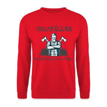 Holzfäller - Unisex Pullover - Rot - Vorne - Alina (178cm) & Michal (187cm)