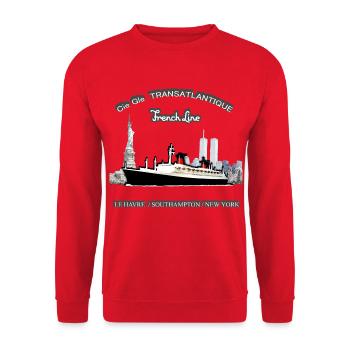 LINER FRANCE NEW YORK Louis RUNEMBERG © Adagp - Unisex Sweatshirt - red - Front - Alina (178cm) & Michal (187cm)