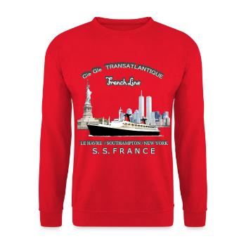 LINER FRANCE Louis RUNEMBERG © Adagp - Unisex Sweatshirt - red - Front - Alina (178cm) & Michal (187cm)