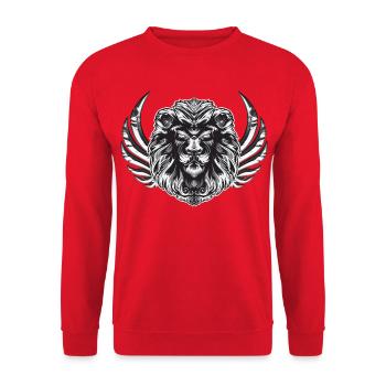 Majestic Lion - Unisex Sweatshirt - red - Front - Alina (178cm) & Michal (187cm)