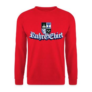 Ruhrgebiet Gelsenkirchen GE - Unisex Pullover - Rot - Vorne - Alina (178cm) & Michal (187cm)