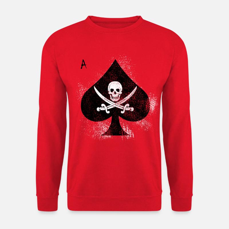 Spade Skull Pirates Design - Unisex Sweatshirt - red