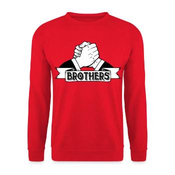 frère frère ami copain épais bro brudi bros - Sweat-shirt Unisexe - rouge - Devant - Alina (178cm) & Michal (187cm)