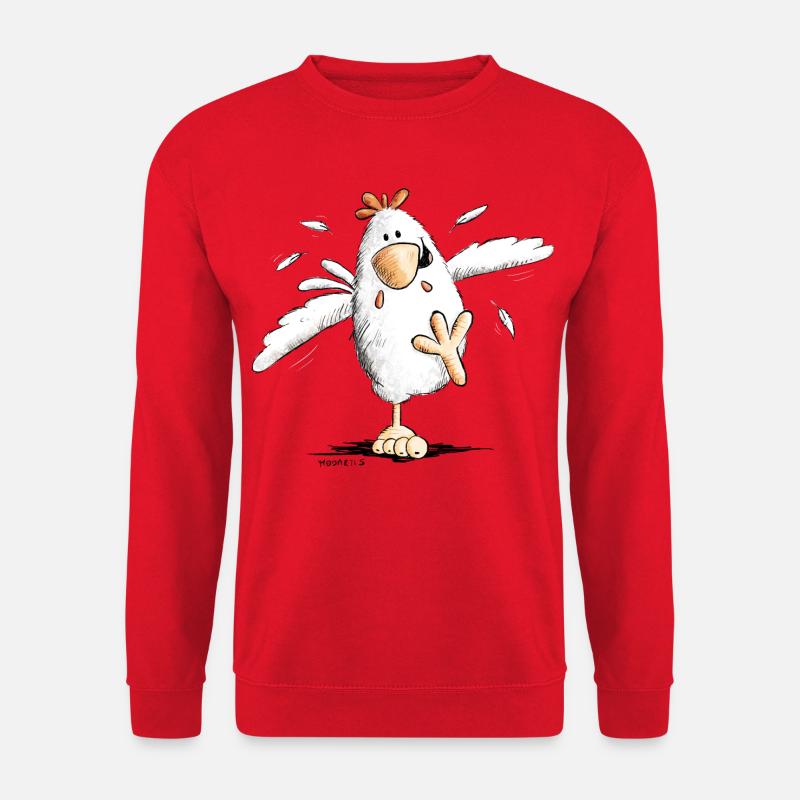 Cooles Rennendes Huhn - Unisex Pullover - Rot