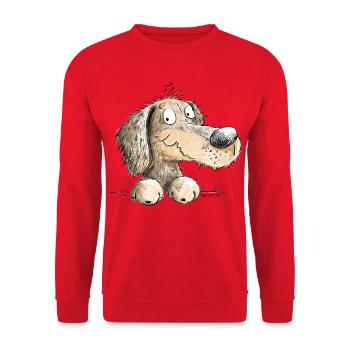 Joyeux teckel I Teckel I Chien - Sweat-shirt Unisexe - rouge - Devant - Alina (178cm) & Michal (187cm)