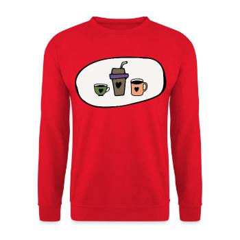 Enjoy coffee - Unisex Sweatshirt - red - Front - Alina (178cm) & Michal (187cm)