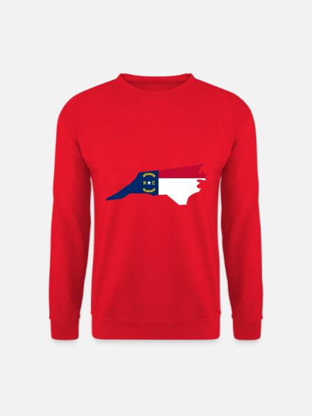 North Carolina USA State North Carolina Flagge Karte - Unisex Pullover - Rot