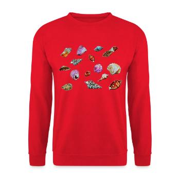 Coquillages colorés motif marin - Sweat-shirt Unisexe - rouge - Devant - Alina (178cm) & Michal (187cm)