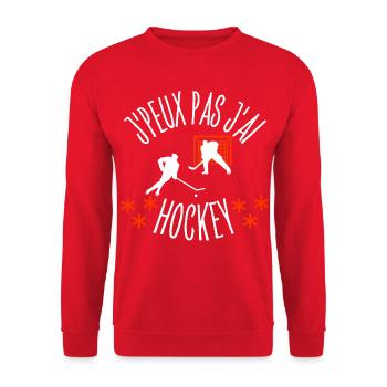 J'peux pas j'Ai Hockey - Sweat-shirt Unisexe - rouge - Devant - Alina (178cm) & Michal (187cm)