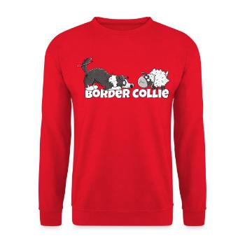 Border Collie And Sheep I Herding Dog Dog Fun - Unisex Sweatshirt - red - Front - Alina (178cm) & Michal (187cm)